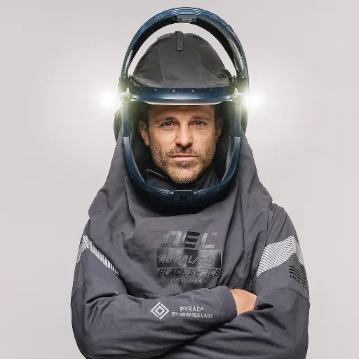 [AFW40LF-FL-BS-GTX] 40 Cal-Arc Flash Lift Front Hood-Black Series GTX-Dual Lights-Dual Fans-GORE-TEX