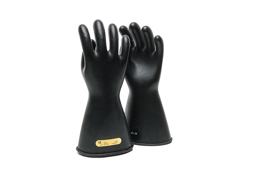 [IRG214B9.5] RubberGlove-Single-2-14"-Black-SZ:9.5-17000V