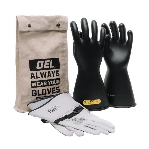 [IRG214B9K] RubberGlove-Kit-2-14"-Black-SZ:9-17000V